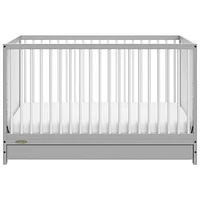 Graco Teddi 5-in-1 Convertible Crib with Drawer - Pebble Grey/White