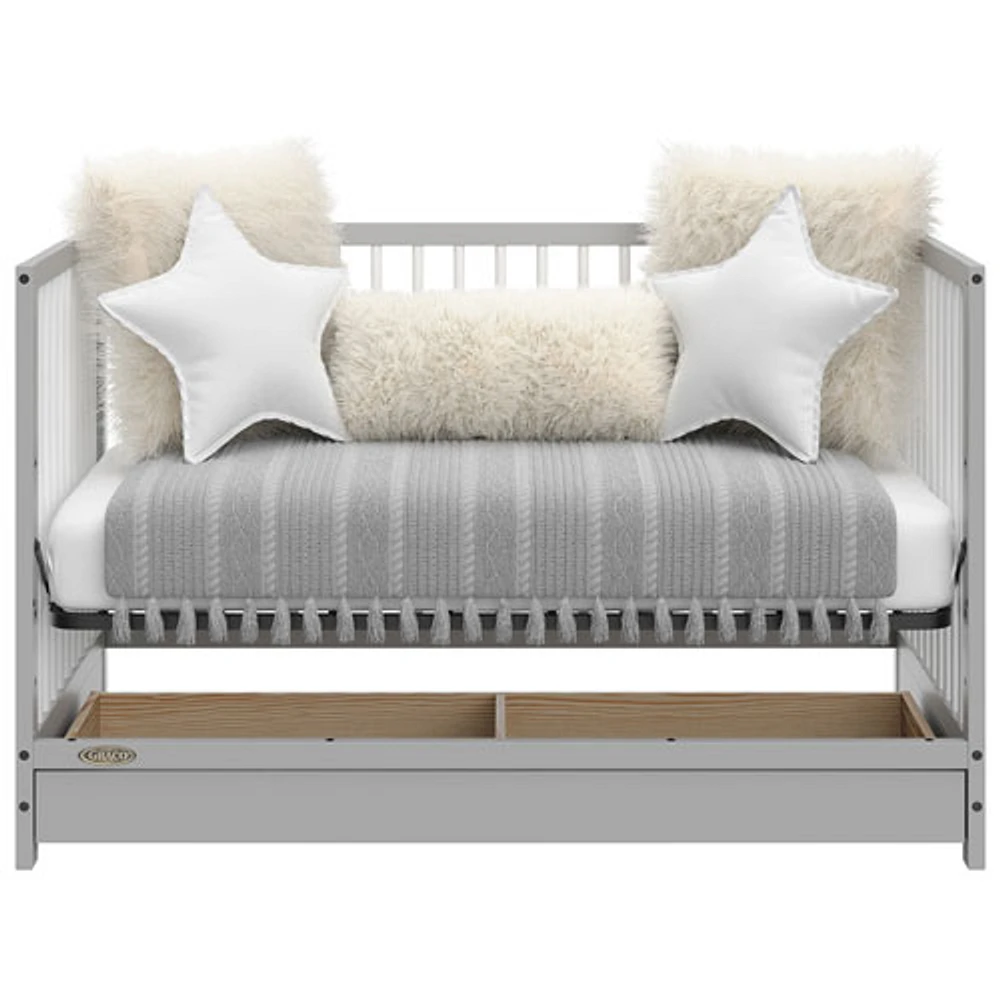 Graco Teddi 5-in-1 Convertible Crib with Drawer - Pebble Grey/White