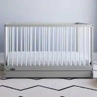 Graco Teddi 5-in-1 Convertible Crib with Drawer - Pebble Grey/White