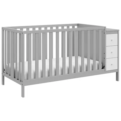 Storkcraft Malibu 3-in-1 Convertible Storage Crib - Pebble Grey/White