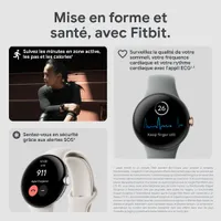 Montre Pixel Watch de Google (GPS + LTE) TELUS avec boîtier de 40 mm en acier inoxydable argenté et bracelet sport craie - Financement mensuel