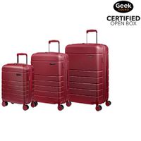 Open Box - Champs Journey 3-Piece Hard Side Expandable Luggage Set - Red