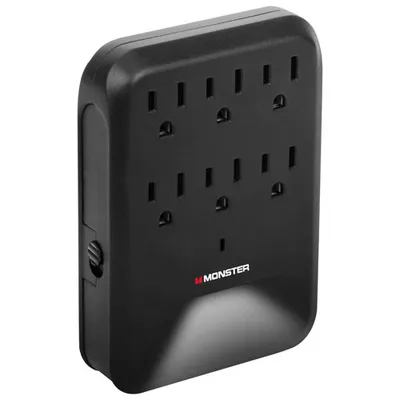 Monster 1200J Wall Tap 6-Outlet Surge Protector with Night Light