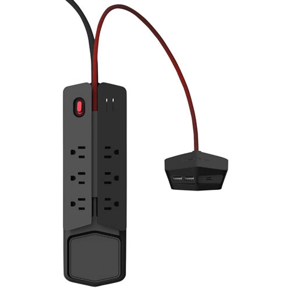 Monster Power Center Vertex 6-Outlet Surge Protector - Black