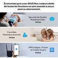 Système Wi-Fi 6 maillé de maison intégrale ZenWiFi XT9 d'ASUS - Ensemble de 2 - Noir