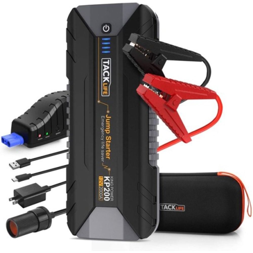 TACKLIFE T6 800A Peak 18000mAh Car Jump Starter (up to 7.0L Gas, 5.5L  Diesel Engine) with Long Standby, Quick Charge, 12V Auto Battery Booster,  Portable Power Pack for Cars, Trucks, SUV 