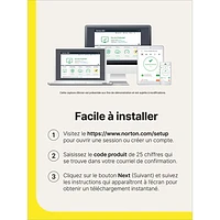 Norton 360 Deluxe avec Norton Utilities Ultimate (PC/Mac) - 5 appareils - 1 an - Téléchargement numérique