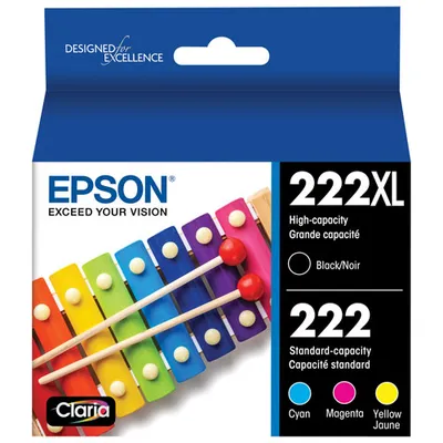 Epson T222XL Black and Colour Ink Ink (T222XL-BCS) - 4 Pack