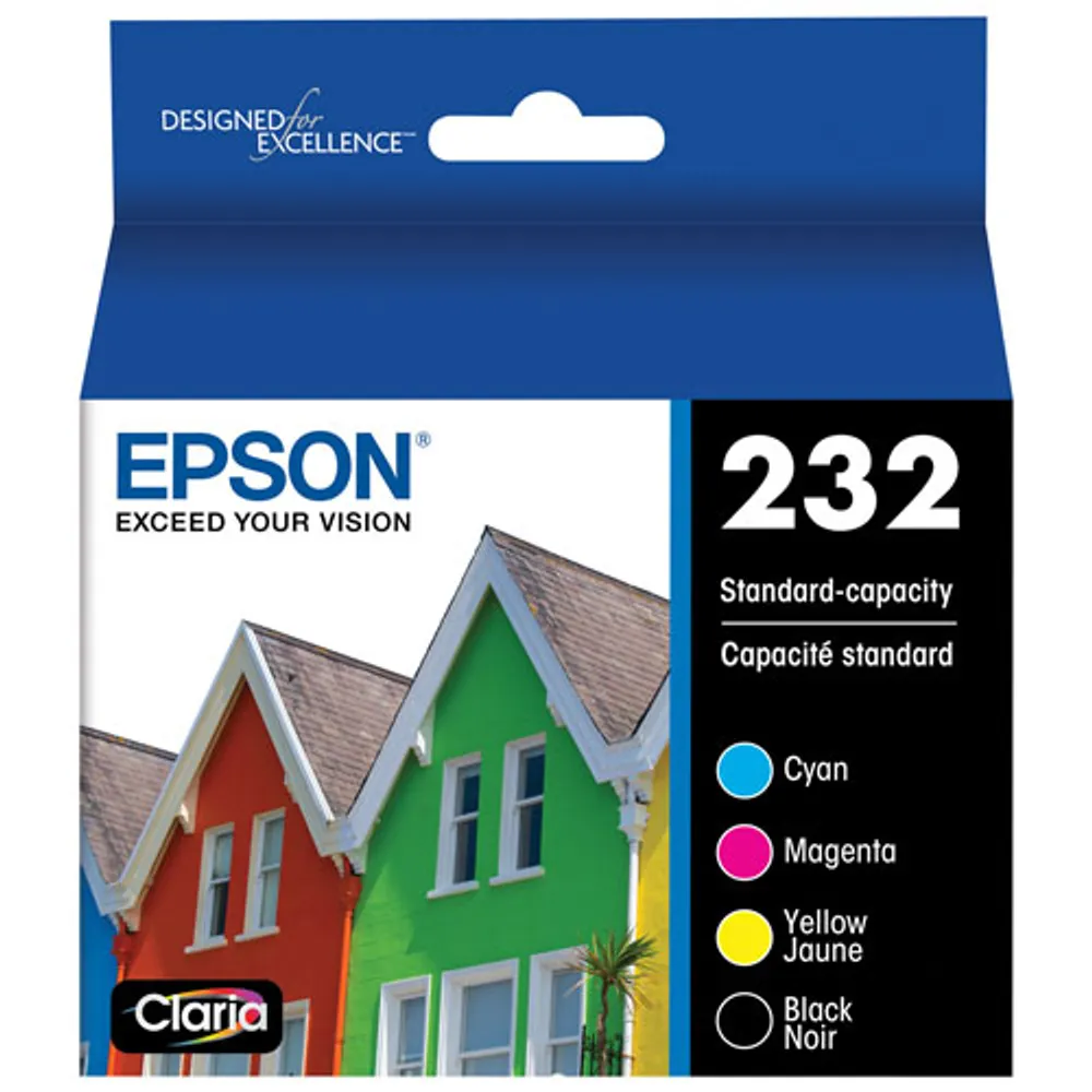 Cartouches d'encre noire et couleur T232 d'Epson (T232120-BCS) - Paquet de 4
