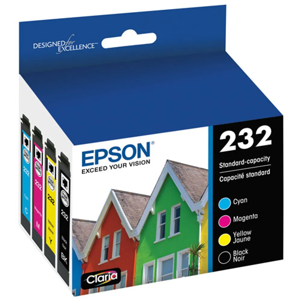 Cartouches d'encre noire et couleur T232 d'Epson (T232120-BCS) - Paquet de 4
