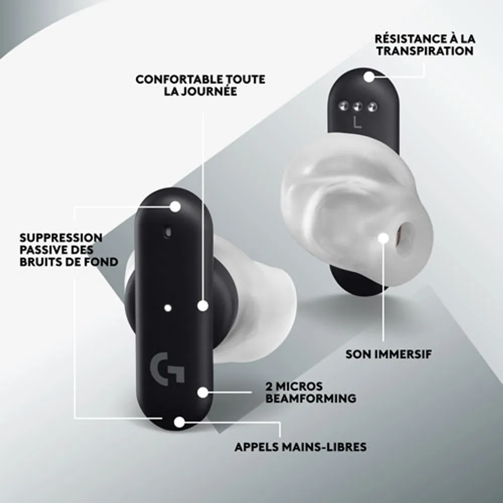 Logitech G FITS In-Ear Sound Isolating True Wireless Earbuds - Black