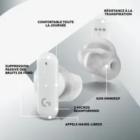 Logitech G FITS In-Ear Sound Isolating True Wireless Earbuds - White
