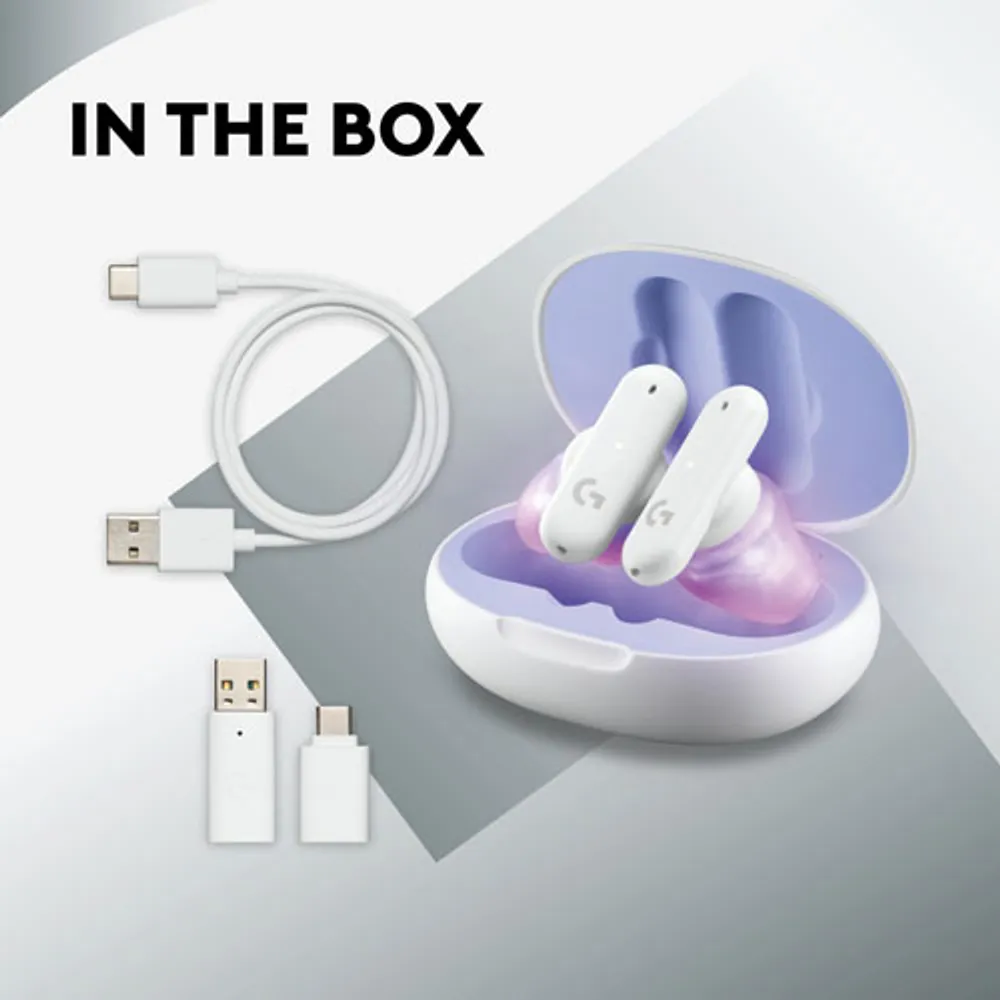 Logitech G FITS In-Ear Sound Isolating True Wireless Earbuds - White