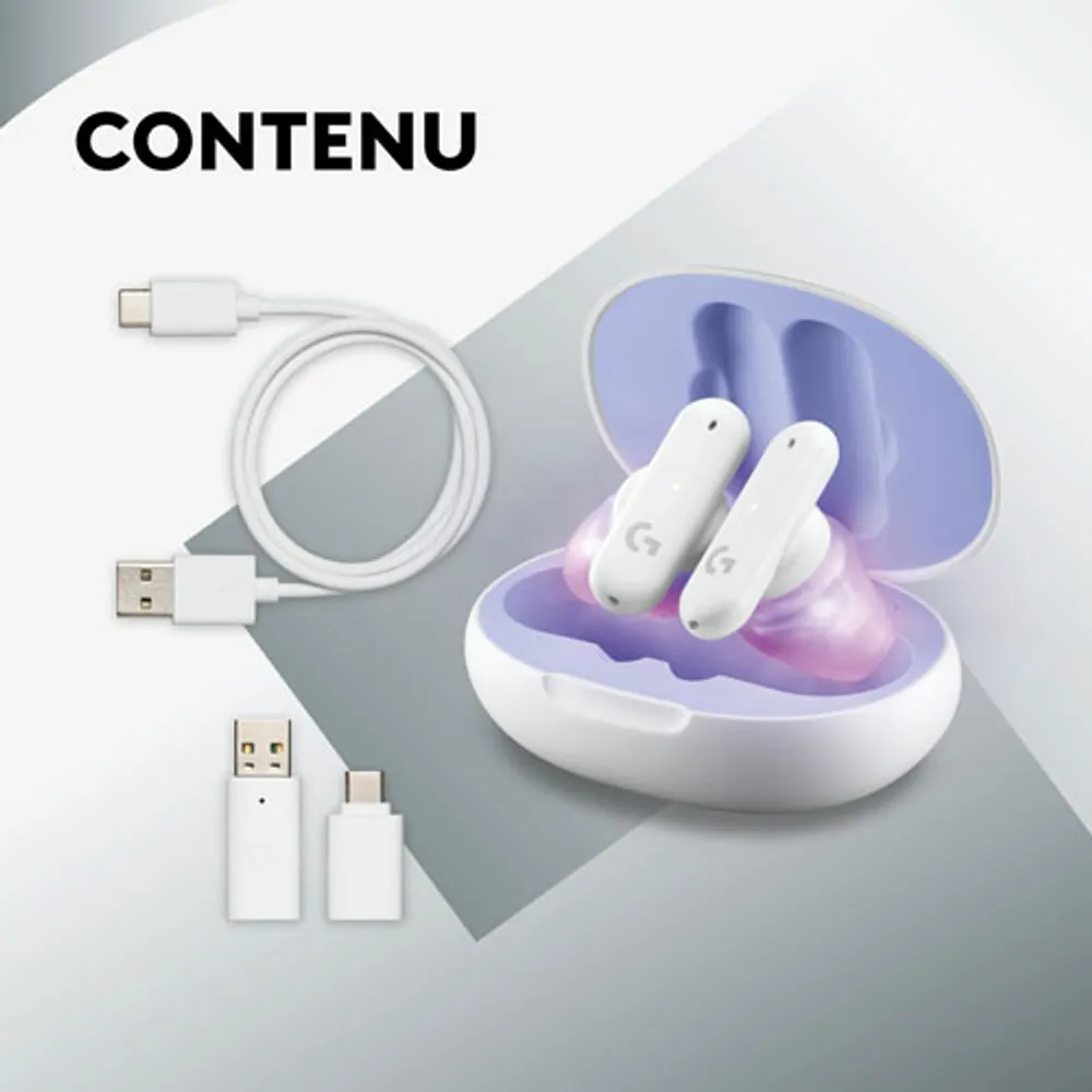 Logitech G FITS In-Ear Sound Isolating True Wireless Earbuds - White