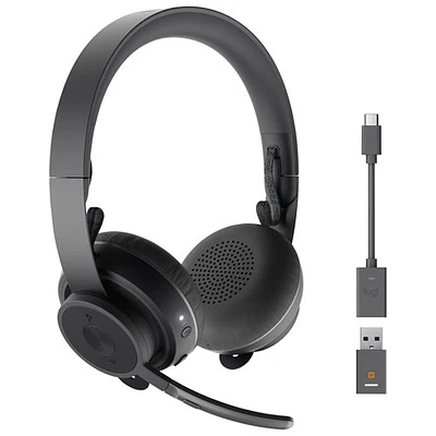 Casque d'écoute sans fil à suppression du bruit Zone 900 de Logitech - Graphite