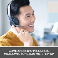 Casque d'écoute sans fil à suppression du bruit Zone 900 de Logitech - Graphite