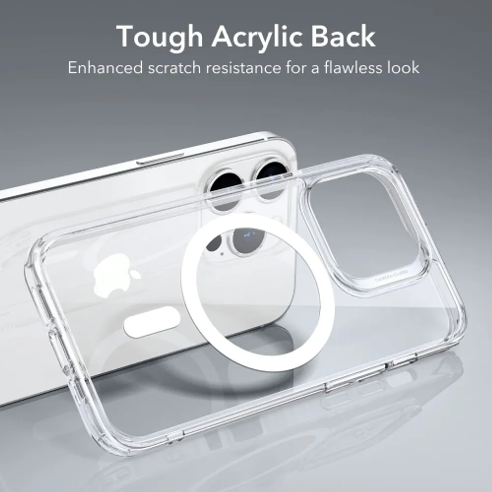 ESR Classic Hybrid Magnetic Case with HaloLock for iPhone 13 and iPhone 14, Magnetic MagSafe, Shockproof Shockproof Military-Grade Protection, Clear