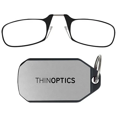 Lunettes de lecture Readers de ThinOptics avec étui de format porte-clés - Force 2,0 - Noir