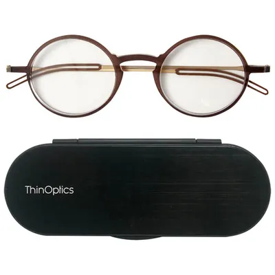 ThinOptics Manhattan Reading Glasses with Milano Case - Strength