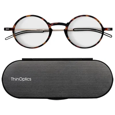 ThinOptics Manhattan Reading Glasses with Milano Case - Strength