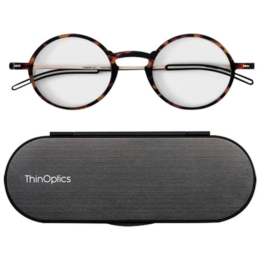 ThinOptics Manhattan Reading Glasses with Milano Case - 1.5 Strength - Tortoise