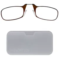 ThinOptics Universal Pod Reading Glasses with Case - 1.5 Strength - Brown