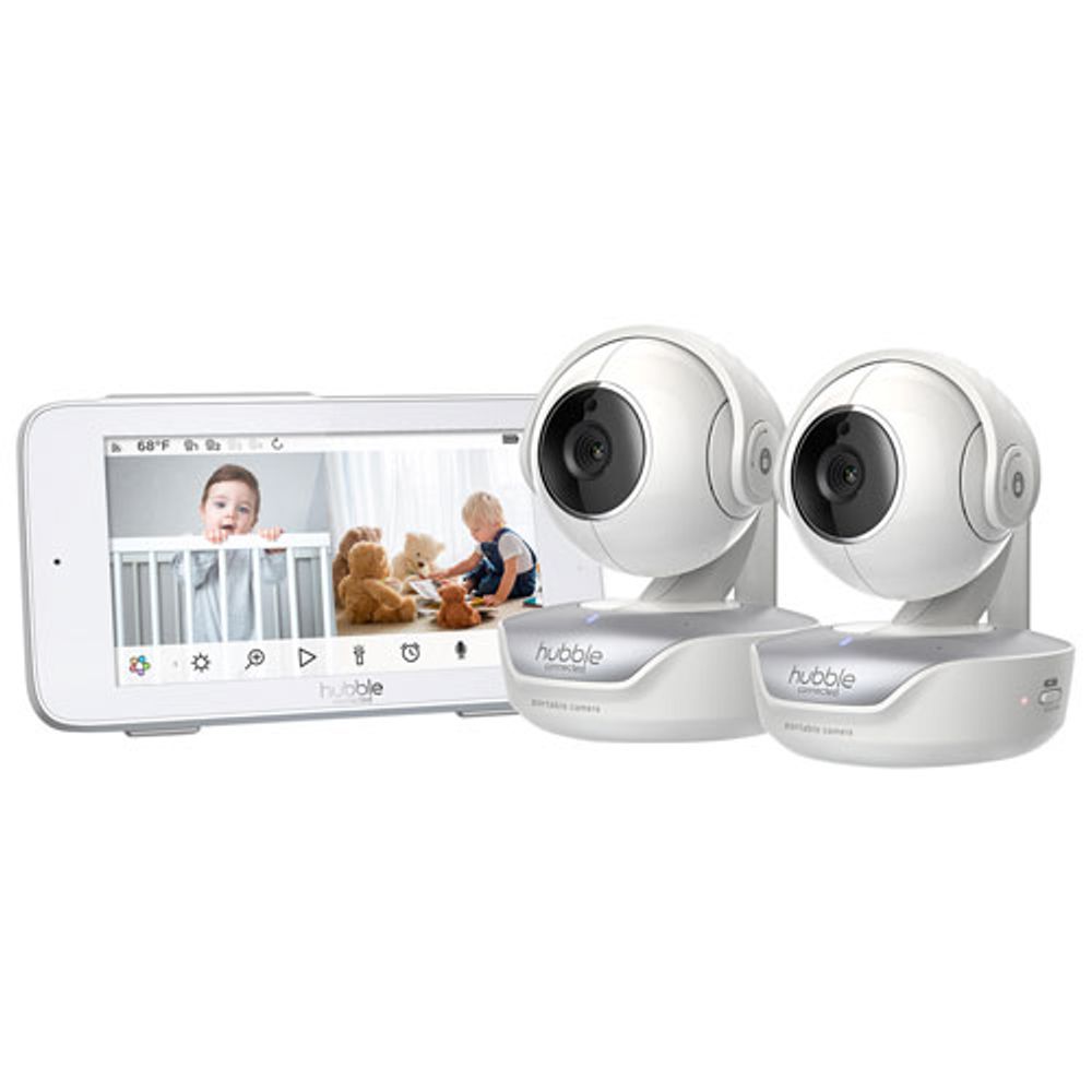 Hubble Nursery Pal Deluxe Twin 5" Smart Baby Monitor w/ Night Vision & 2 Way Communication (HCTNPDL2-CA)