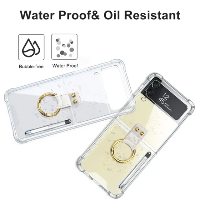 Qoosea for Samsung Galaxy Z Flip 5 Case with Ring Crystal Clear Thin  Lightweight Anti-Yellowing Scratchproof Full Protective Case for Samsung  Galaxy Z