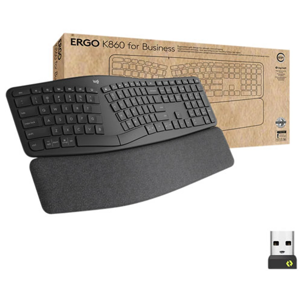 Clavier ergonomique Bluetooth ERGO K860 de Logitech - Graphite