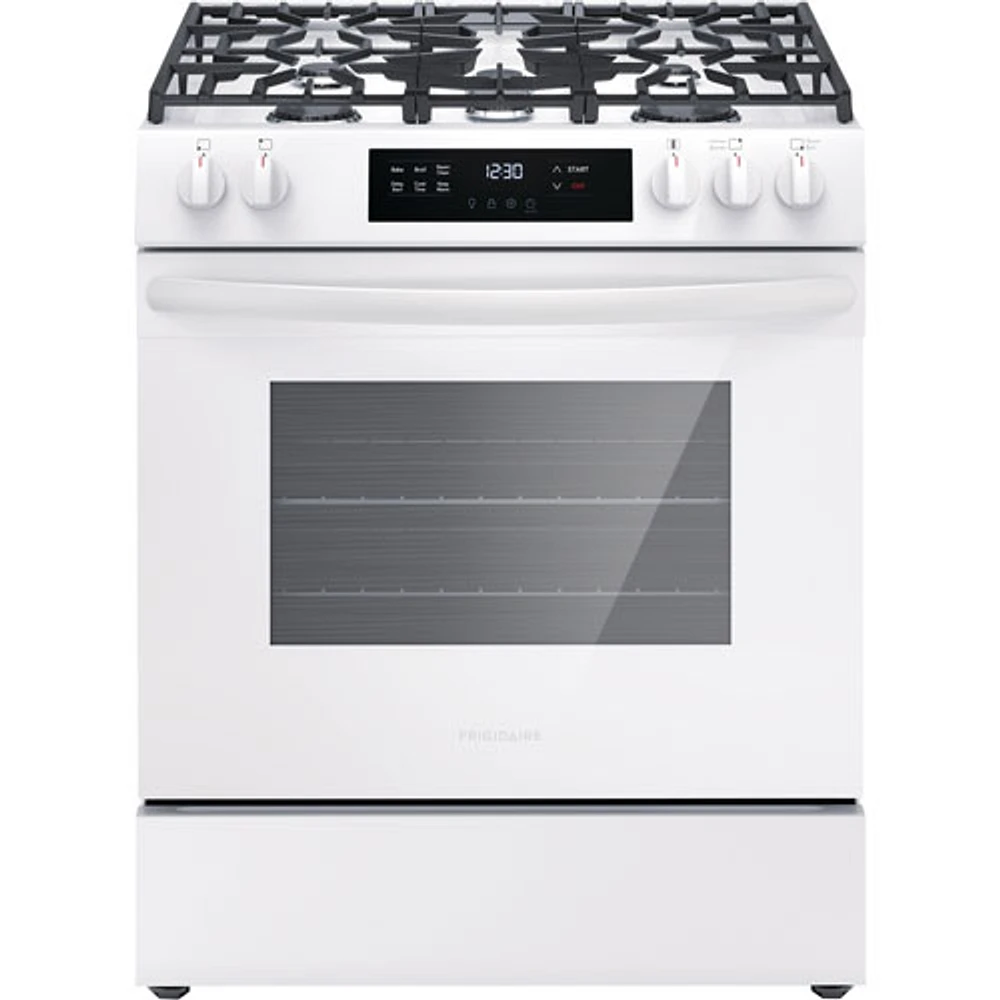 Cuisinière au gaz autonome à 5 brûleurs 5,1 pi³ 30 po de Frigidaire (FCFG3062AW) - Blanc