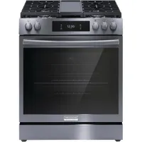 Frigidaire Gallery 30" 6.1 Cu. Ft. 5-Burner Freestanding Gas Range (GCFG3060BD) - Smudge-Proof Black Stainless Steel