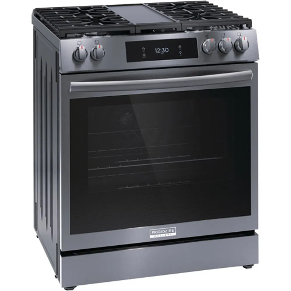 Frigidaire Gallery 30" 6.1 Cu. Ft. 5-Burner Freestanding Gas Range (GCFG3060BD) - Smudge-Proof Black Stainless Steel