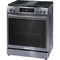 Cuisinière à gaz autonome à 5 brûleurs 6,1 pi³ 30 po Gallery de Frigidaire (GCFG3060BD) - Acier inoxydable noir antiempreinte