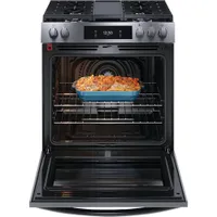 Frigidaire Gallery 30" 6.1 Cu. Ft. 5-Burner Freestanding Gas Range (GCFG3060BD) - Smudge-Proof Black Stainless Steel