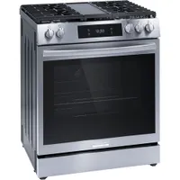 Frigidaire Gallery 30" 6.1 Cu. Ft. 5-Burner Freestanding Gas Range (GCFG3060BF) - Smudge-Proof Stainless Steel