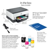 HP Smart Tank 6001 Wireless All-In-One Supertank Inkjet Printer - Up to 2 Years of Ink Included*