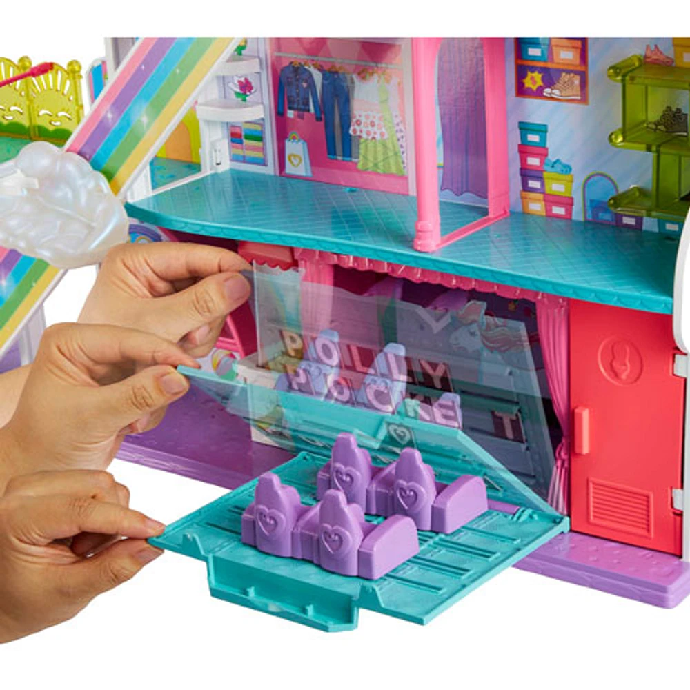 Coffret de jeu Centre commercial arc-en-ciel Polly Pocket de Mattel