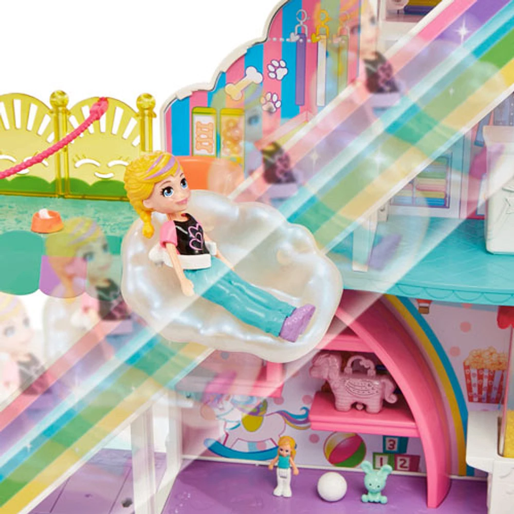 Coffret de jeu Centre commercial arc-en-ciel Polly Pocket de Mattel