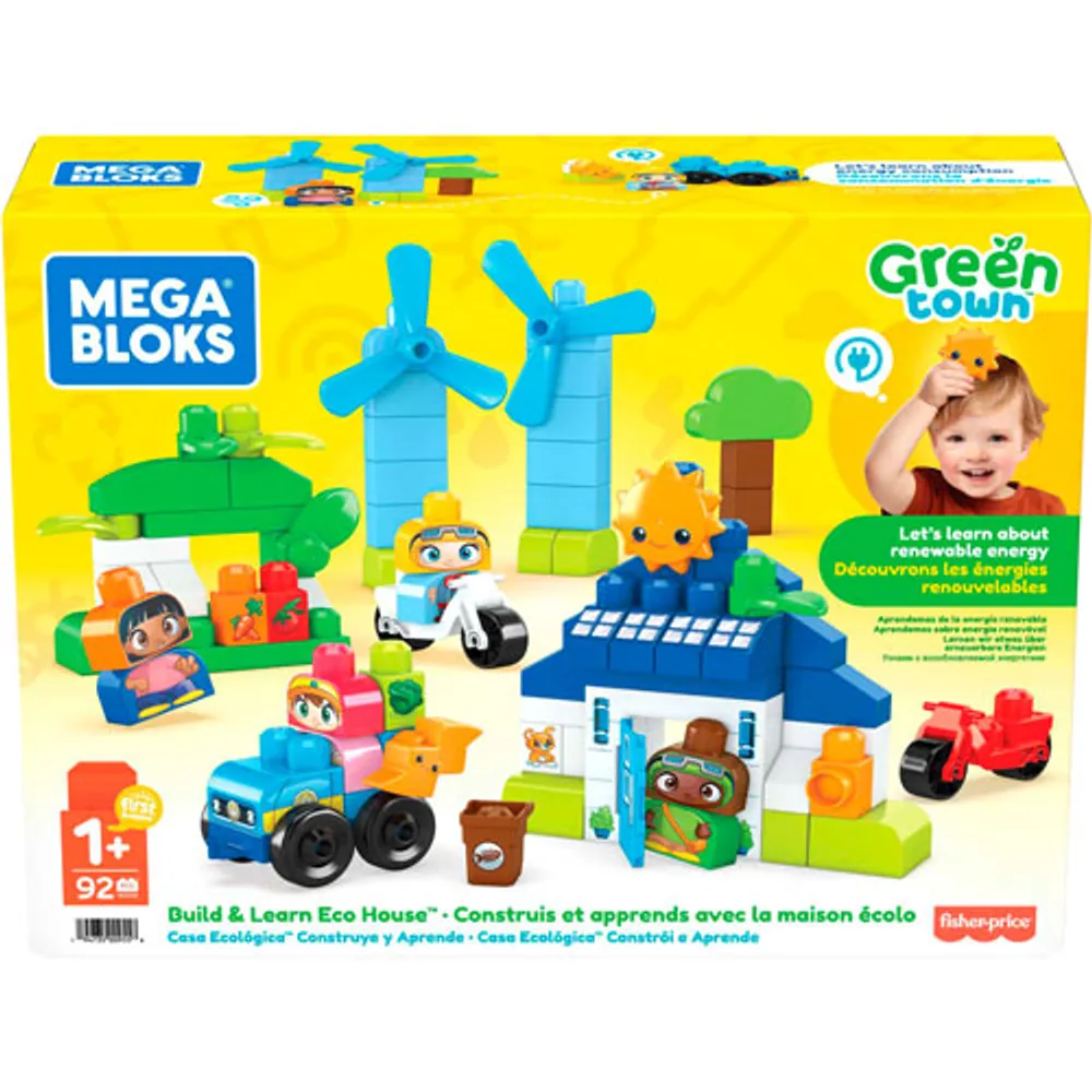 Mattel Mega Bloks Green Town: Build & Learn Eco House Playset