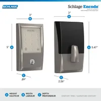 Schlage Encode Wifi Smart Lock Deadbolt & Door Handleset - Satin Nickel - Only at Best Buy