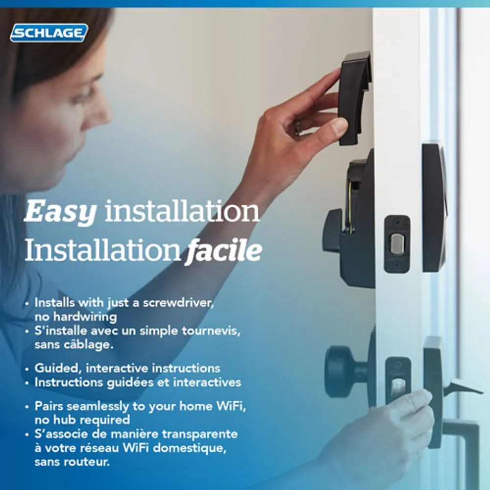 Schlage Encode Wifi Smart Lock Deadbolt & Door Handleset - Satin Nickel - Only at Best Buy