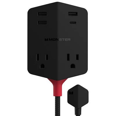 Parasurtenseur à 2 prises à 4 ports USB Power Shield de Monster (2MNAC1880B0L2)