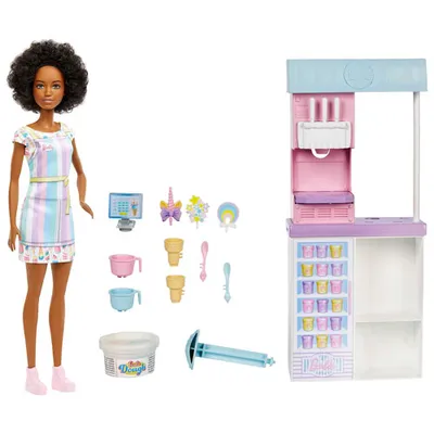Mattel Barbie Ice Cream Shop Brunette Doll Playset