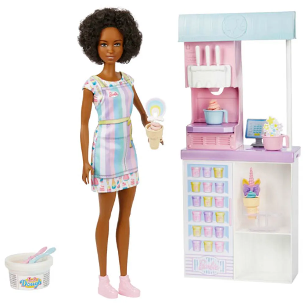 Mattel Barbie Ice Cream Shop Brunette Doll Playset