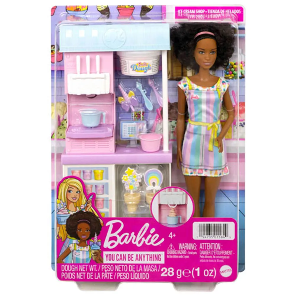 Mattel Barbie Ice Cream Shop Brunette Doll Playset