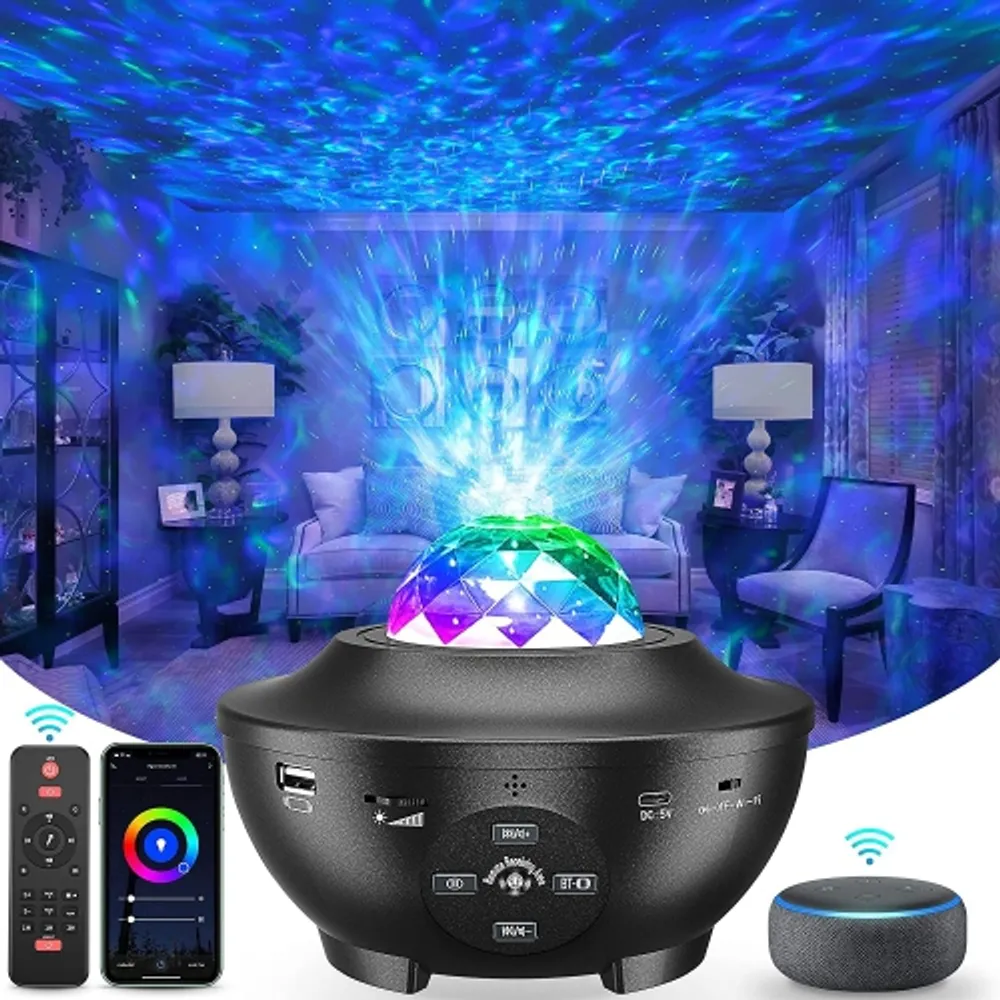 Galaxy Projector Star Projector, Star Night Light Projector for Bedroom  with Bluetooth Speaker, Timer, Remote Control, 10 Color Effects, Alexa 