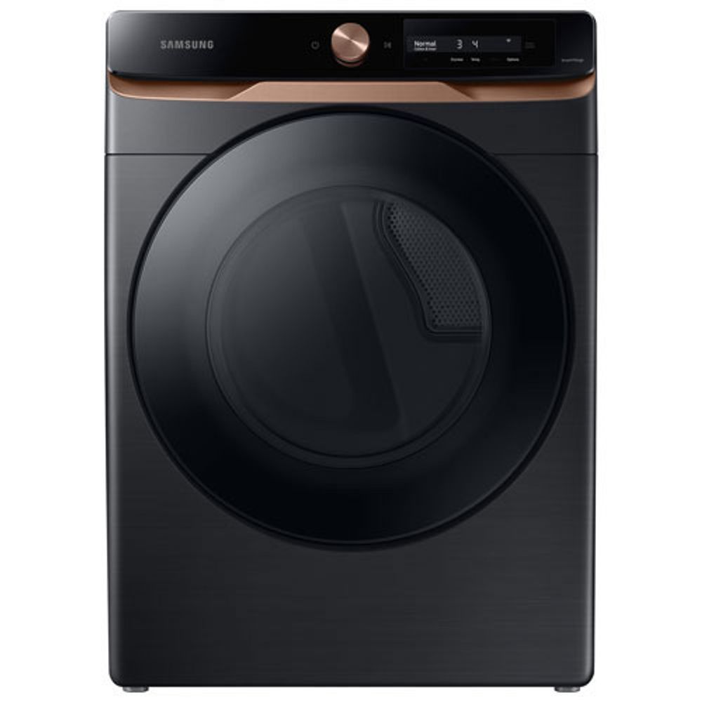 Open Box - Samsung 7.5 Cu Ft Electric Steam Dryer (DVE46BG6500VAC) -Black Stainless Steel -Scratch & Dent