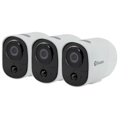 Swann Xtreem Wire-Free Indoor/Outdoor 1080p HD Security Camera - 3-Pack - White