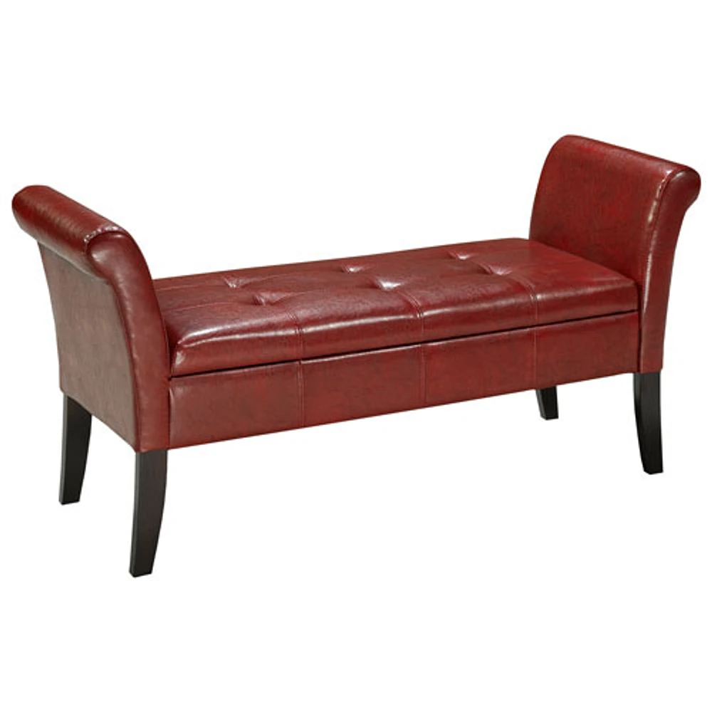 Brassex Traditional Storage Bench Ottoman - Red