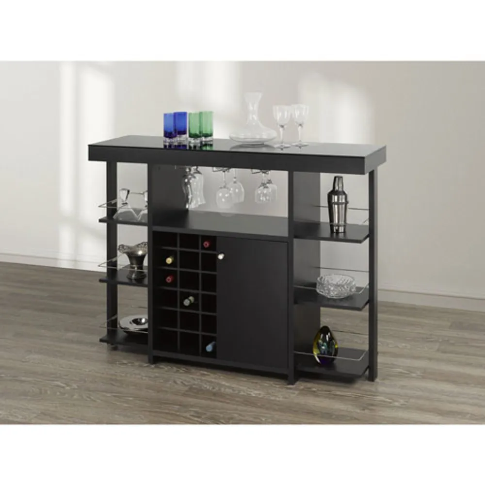 Brassex Soho Contemporary Bar Cabinet - Black